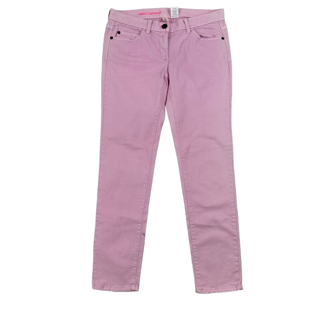 J. Crew Crewcuts Pink Ankle Toothpick Denim Jeans Sz 14 Cotton Spandex Stretch